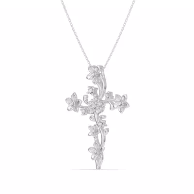 Blossom Cross Lab Diamond Pendant