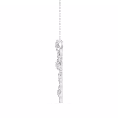 Blossom Cross Lab Diamond Pendant