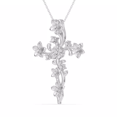 Blossom Cross Lab Diamond Pendant
