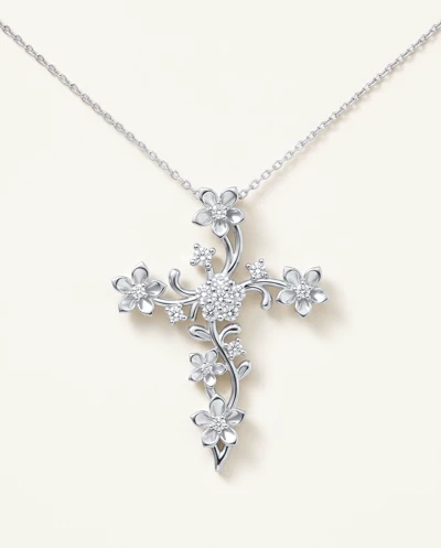 Blossom Cross Lab Diamond Pendant