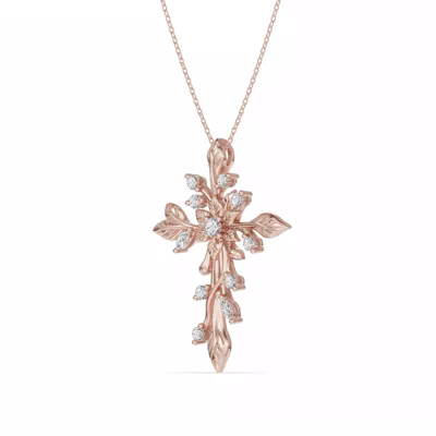 Flora Cross Lab Diamond Pendant