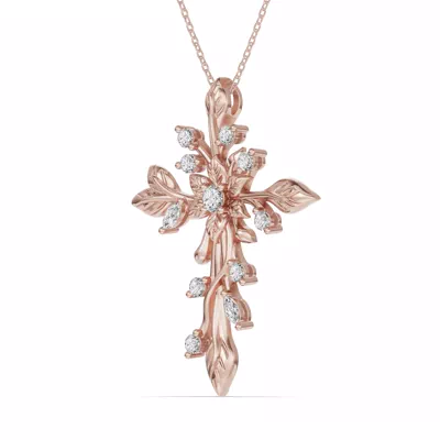 Flora Cross Lab Diamond Pendant