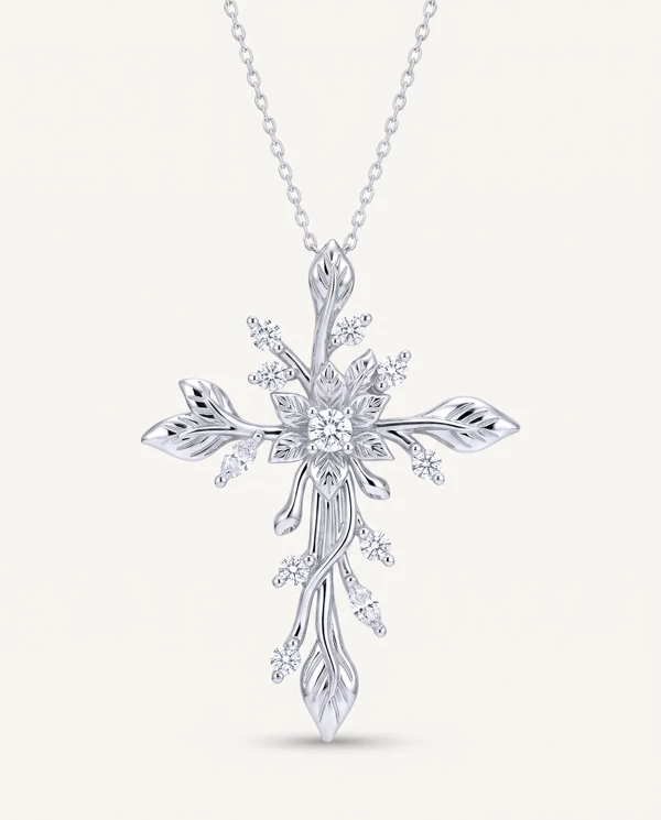 Setting Flora Cross Diamond Pendant