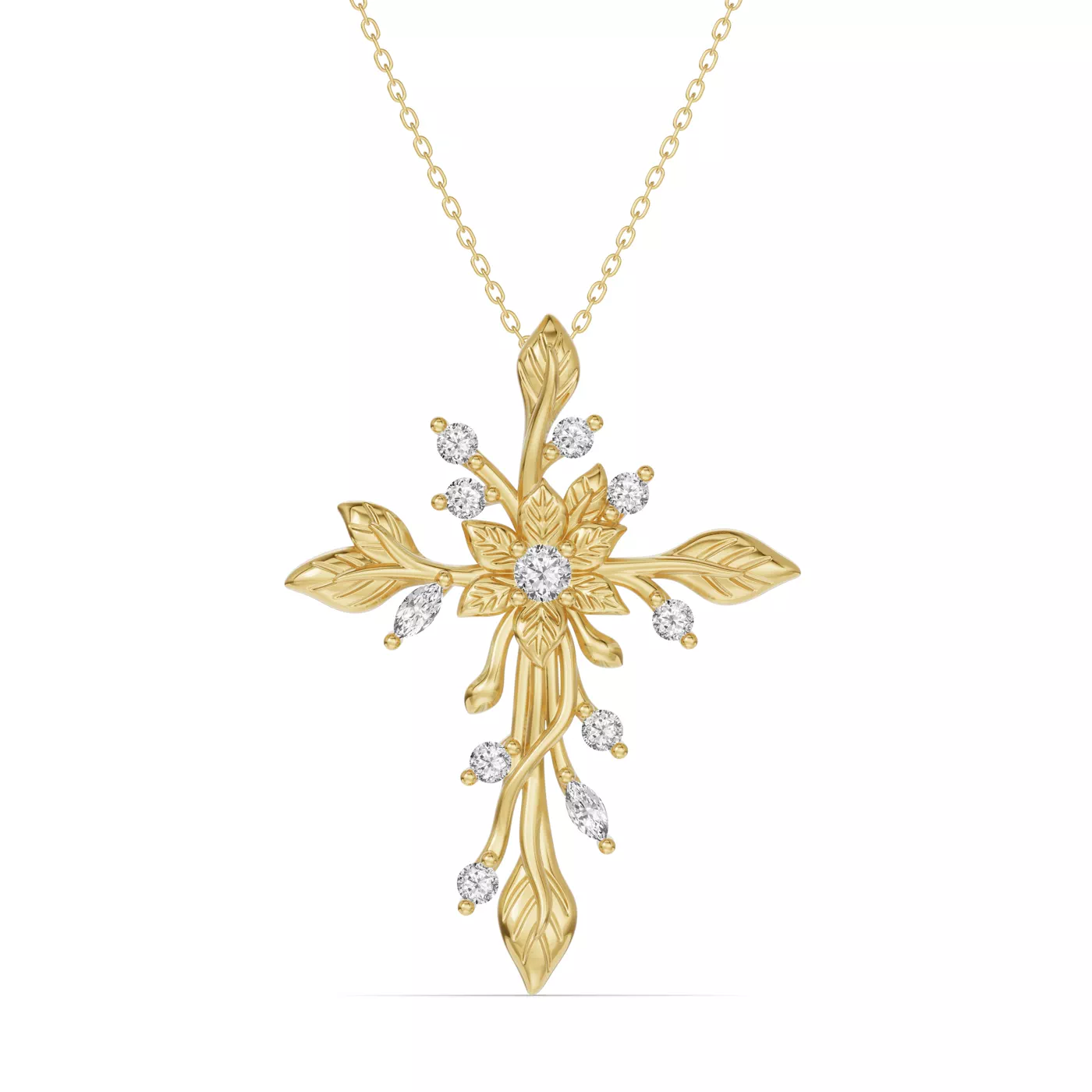 Sacred Silhouette 14K Yellow Gold Engagement Ring
