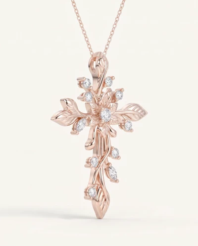 Flora Cross Diamond Pendant