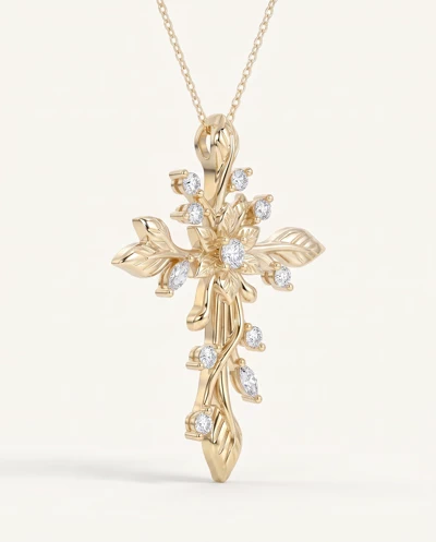 Flora Cross Lab Diamond Pendant