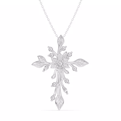 Flora Cross Lab Diamond Pendant