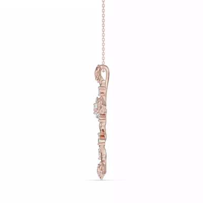 Rose Stem Cross Diamond Pendant