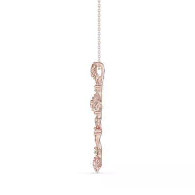 Garden Rose Cross Diamond Pendant