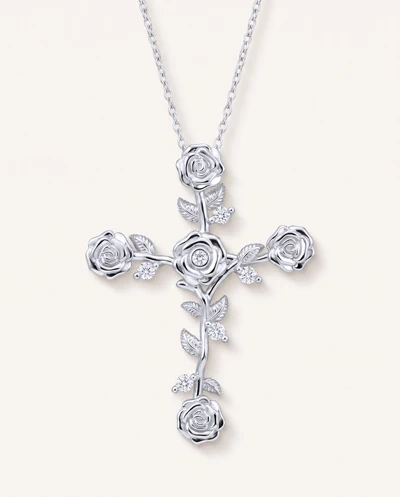Garden Rose Cross Lab Diamond Pendant