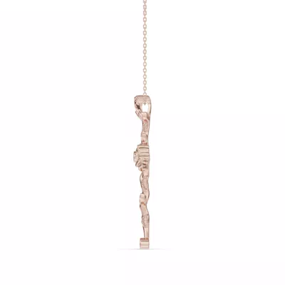 Rosebud Cross Diamond Pendant