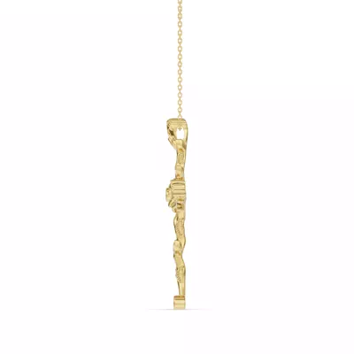 Rosebud Cross Diamond Pendant