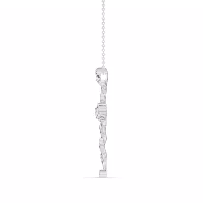 Rosebud Cross Diamond Pendant