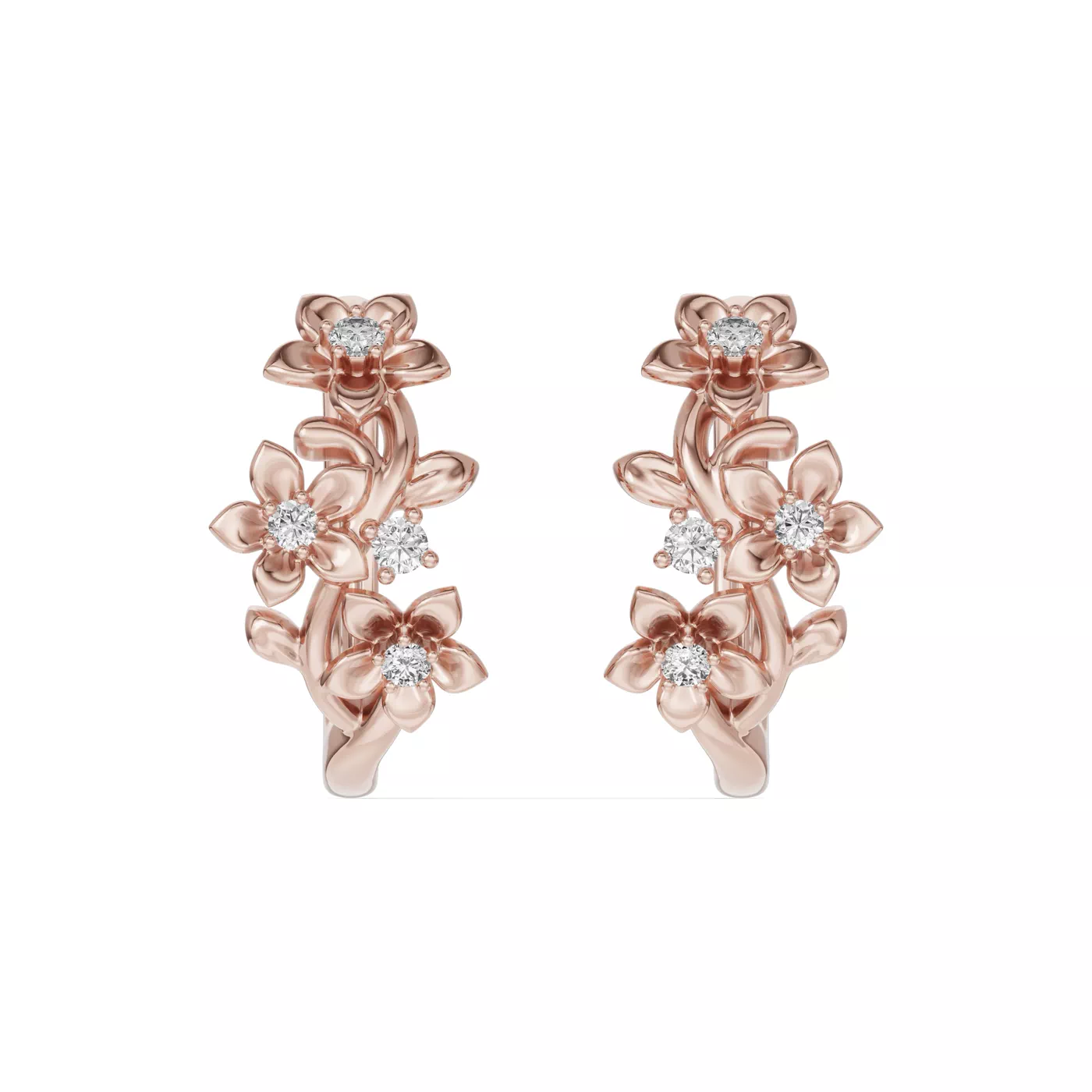 Nature-Inspired Design 14K Rose Gold Engagement Ring