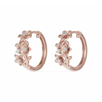 Blossom Lab Diamond Floral Hoop Earrings