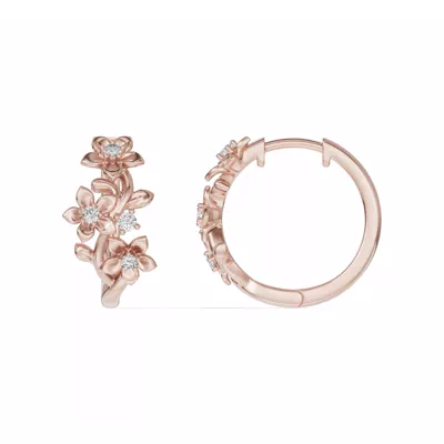 Blossom Lab Diamond Floral Hoop Earrings