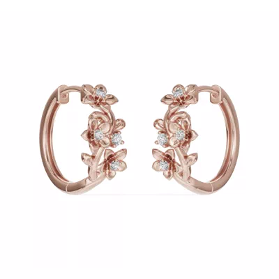 Blossom Diamond Floral Hoop Earrings