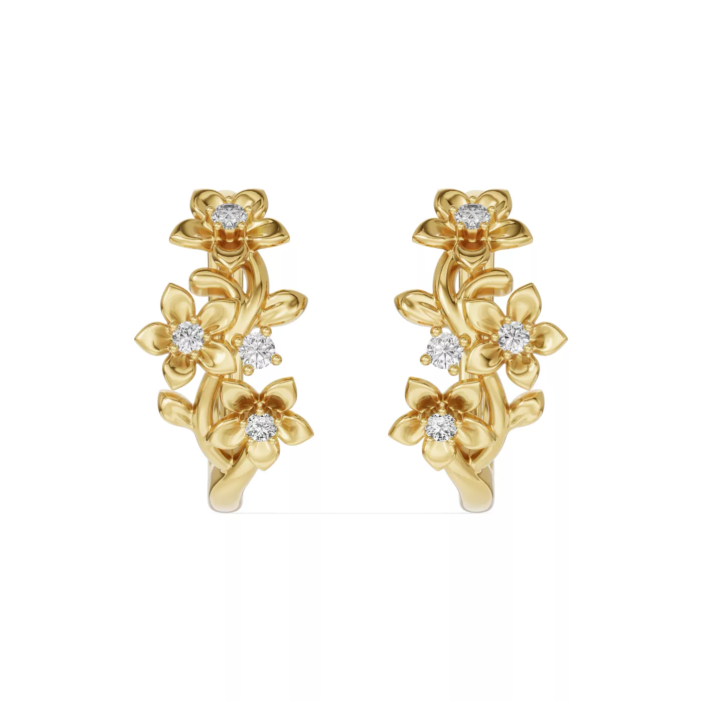 Nature-Inspired Design 14K Yellow Gold Engagement Ring
