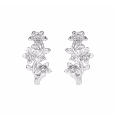 Blossom Lab Diamond Floral Hoop Earrings