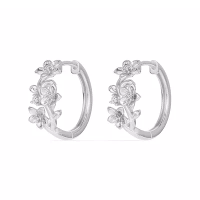 Blossom Lab Diamond Floral Hoop Earrings