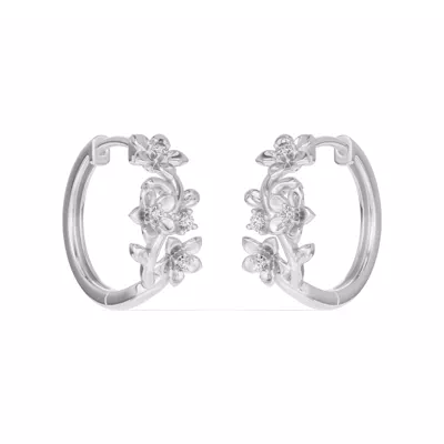 Blossom Lab Diamond Floral Hoop Earrings