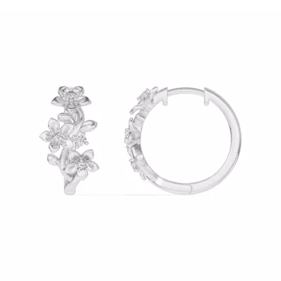 Blossom Diamond Floral Hoop Earrings