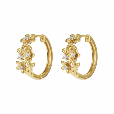 Blossom Diamond Floral Hoop Earrings