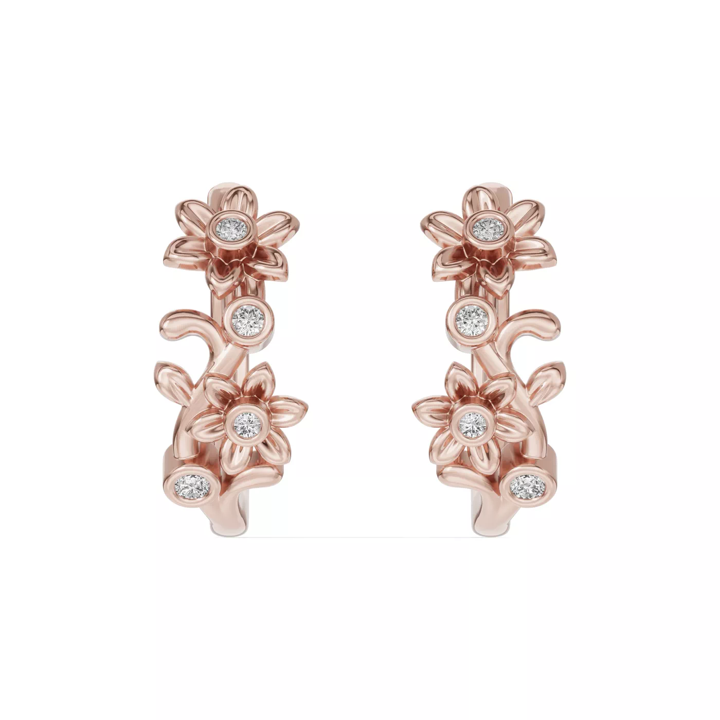 Nature-Inspired Design 14K Rose Gold Engagement Ring