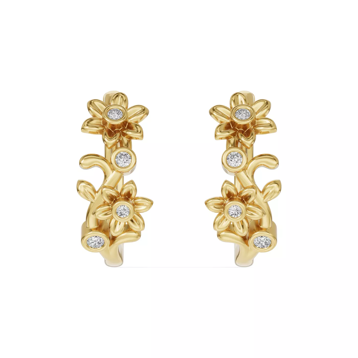 Nature-Inspired Design 14K Yellow Gold Engagement Ring