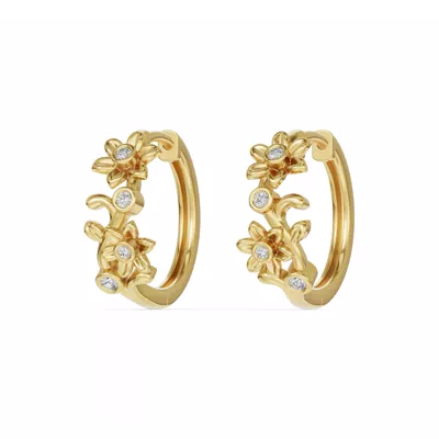 Vine Diamond Hoop Earrings