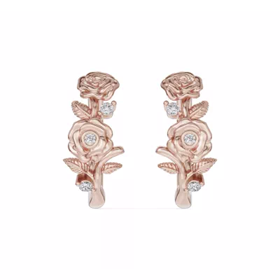 Rose Lab Diamond Hoop Earrings