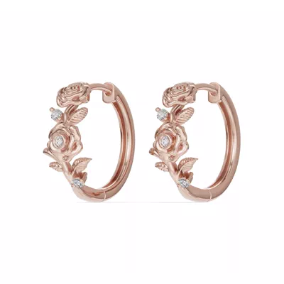 Rose Lab Diamond Hoop Earrings