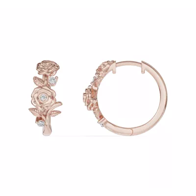 Rose Lab Diamond Hoop Earrings