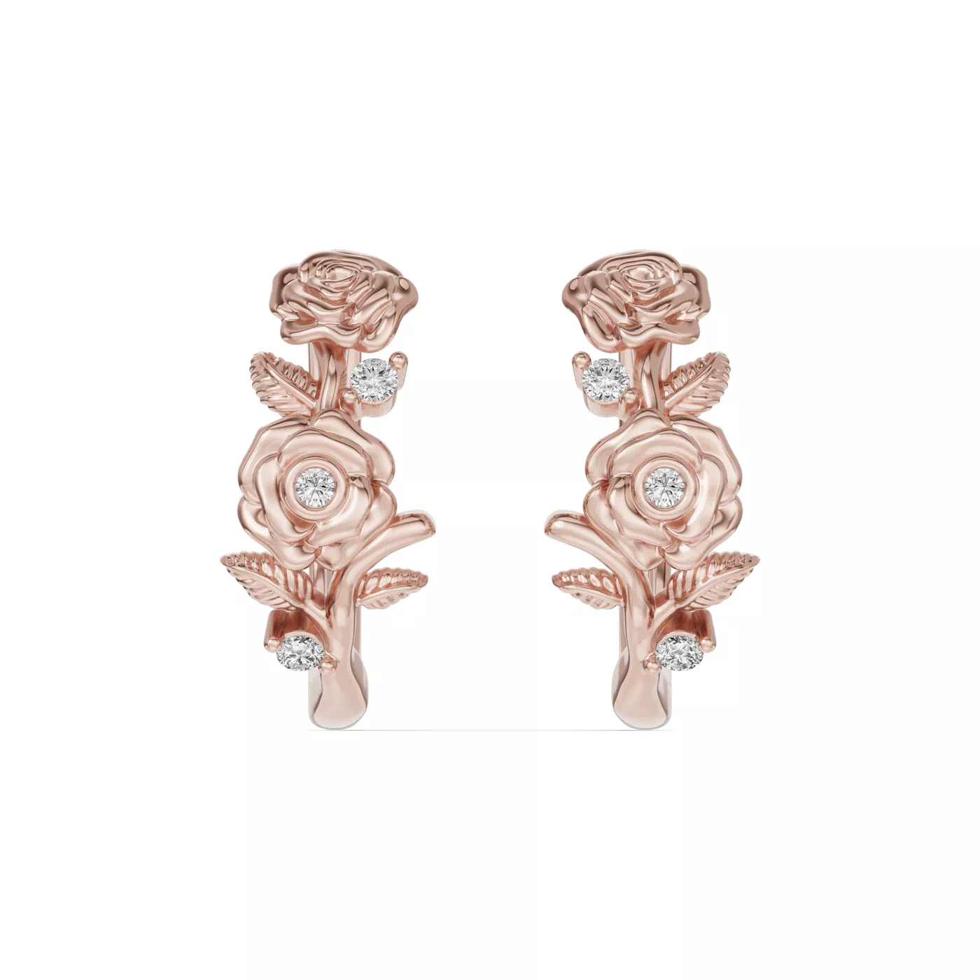 Nature-Inspired Design 14K Rose Gold Engagement Ring
