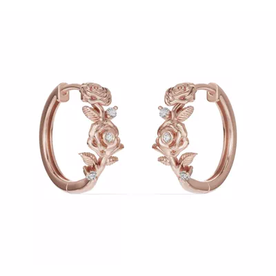 Rose Diamond Hoop Earrings