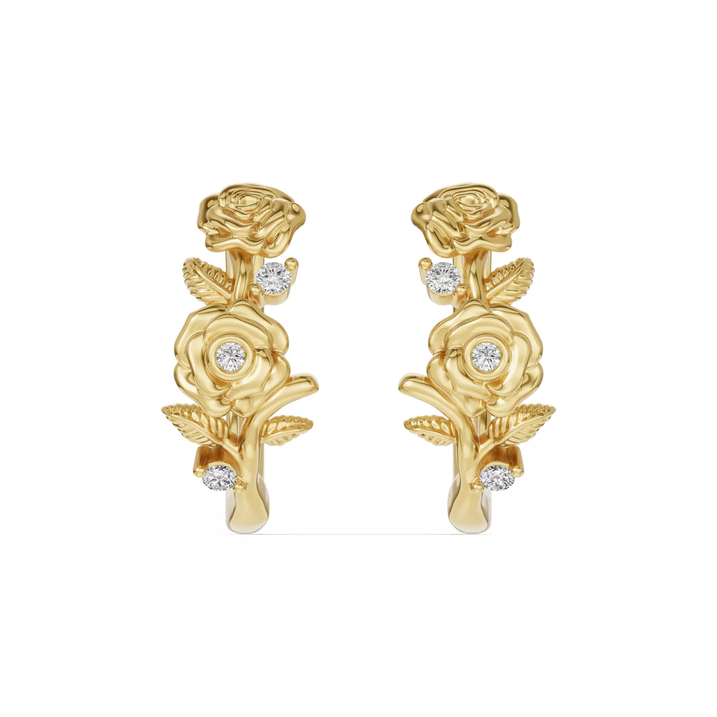 Nature-Inspired Design 14K Yellow Gold Engagement Ring
