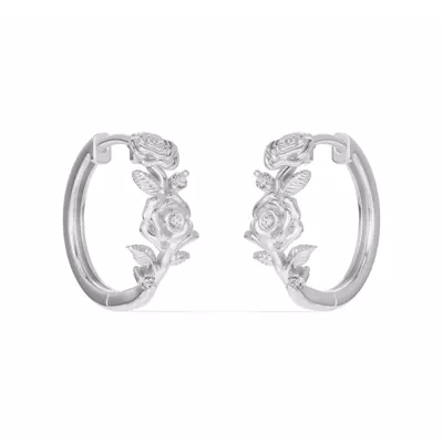 Rose Diamond Hoop Earrings