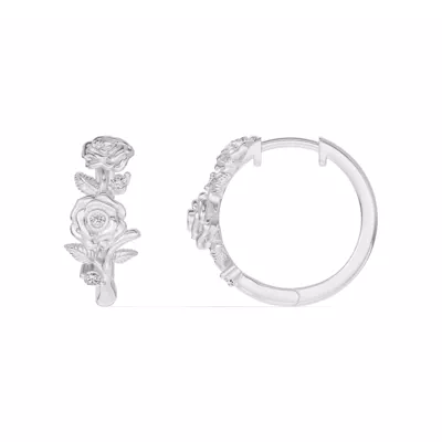 Rose Diamond Hoop Earrings