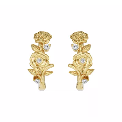 Rose Lab Diamond Hoop Earrings