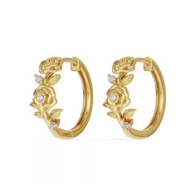 Rose Lab Diamond Hoop Earrings