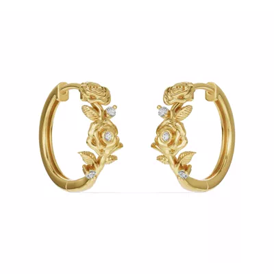 Rose Lab Diamond Hoop Earrings