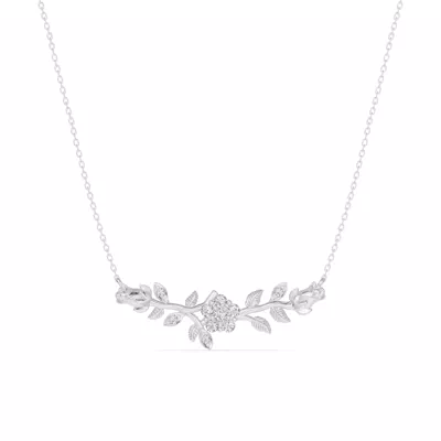Rose Bud Diamond Necklace