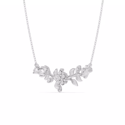 Rose Bud Diamond Necklace