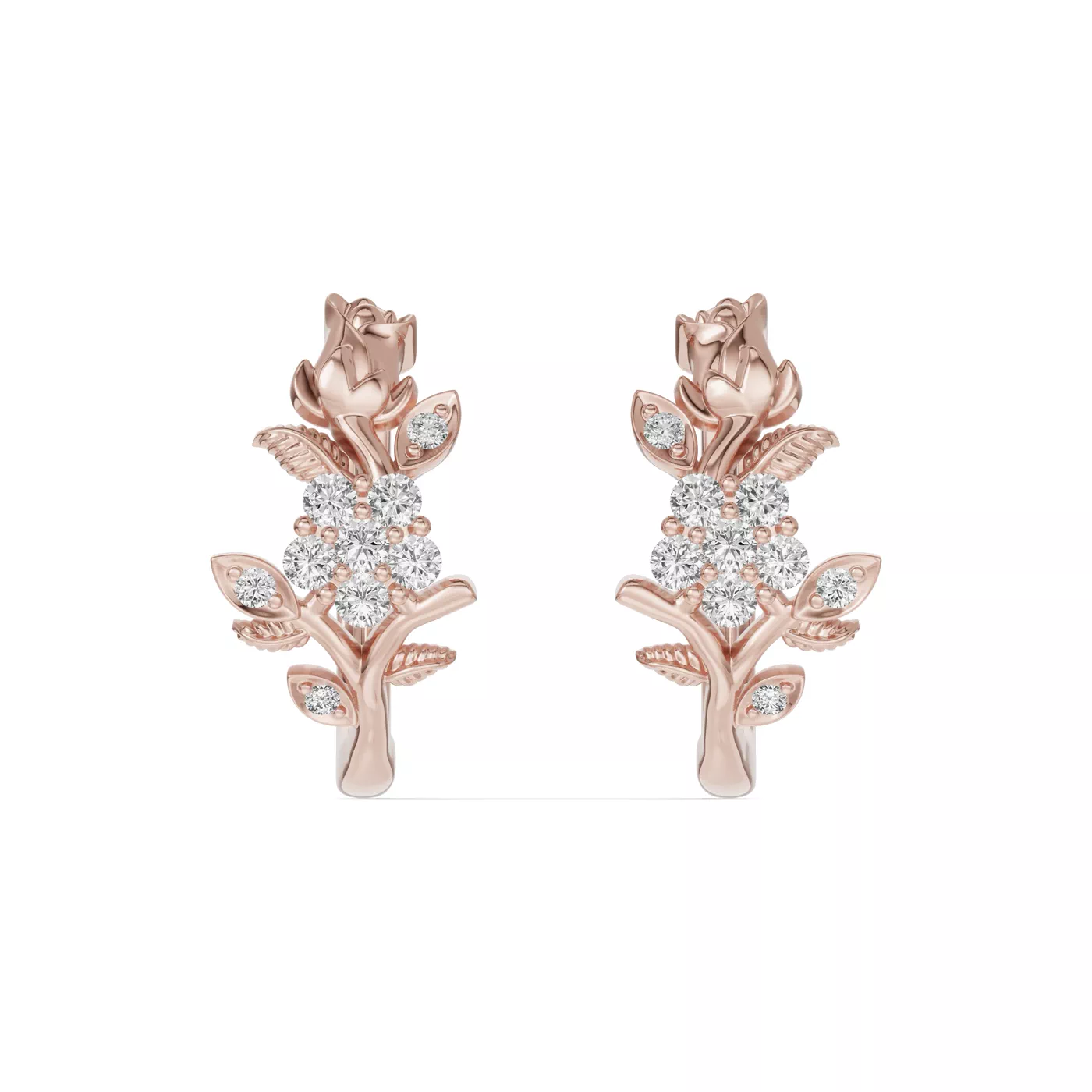 Nature-Inspired Design 14K Rose Gold Engagement Ring