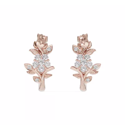 Rose Bud Lab Diamond Hoop Earrings