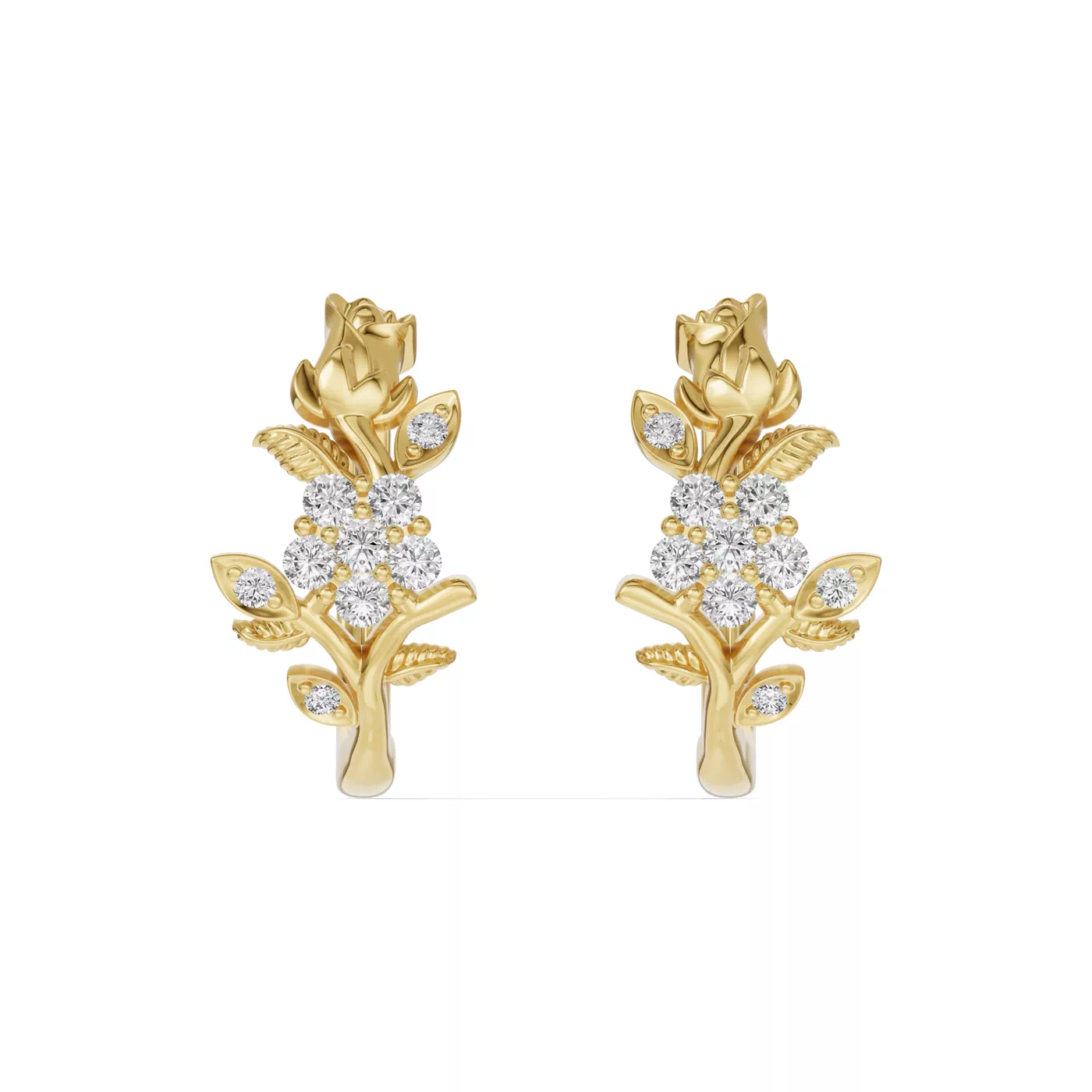 Nature-Inspired Design 14K Yellow Gold Engagement Ring