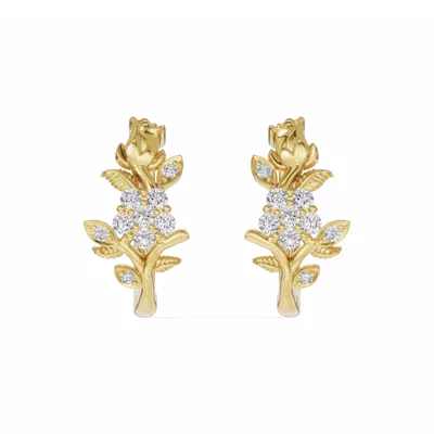 Rose Bud Lab Diamond Hoop Earrings