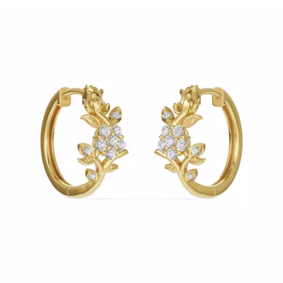 Rose Bud Lab Diamond Hoop Earrings