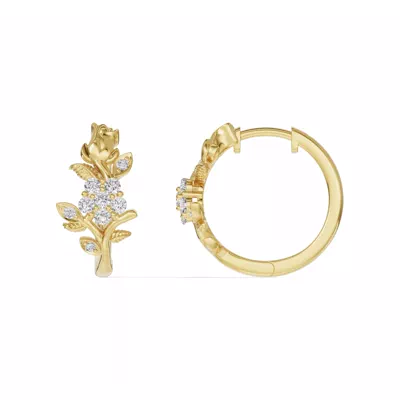 Rose Bud Lab Diamond Hoop Earrings