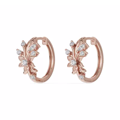 Flora Lab Diamond Hoop Earrings